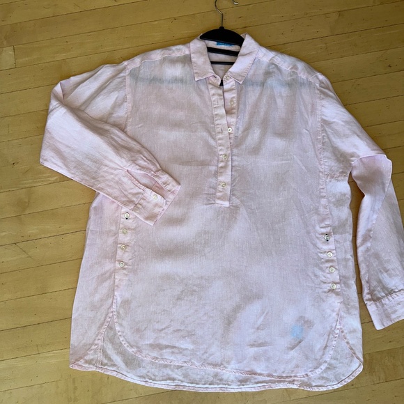 J.McLaughlin Fallon Linen light pink tunic top, S, L1038 - Picture 2 of 5